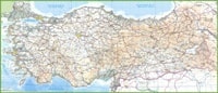 Large road map of Turkey with main roads and secondary roads