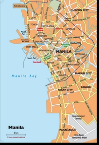 map city of Manila with legend and streets names