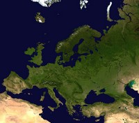 Satellite map of Europe