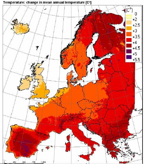 map Climate Change in Europe