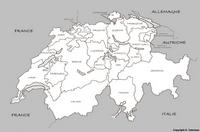 Blank map of Switzerland without cities