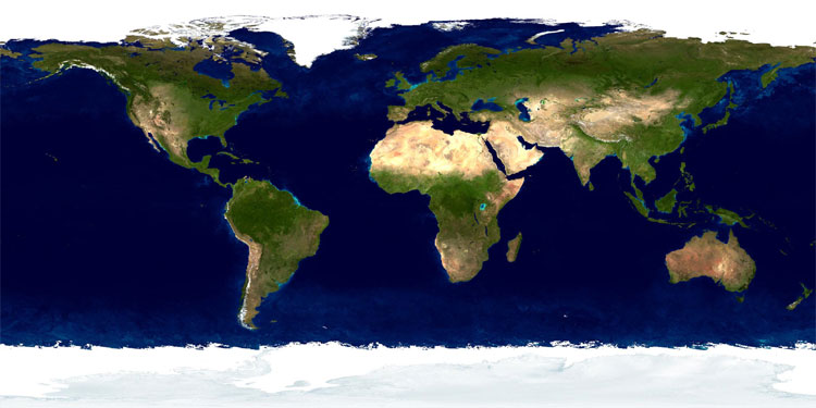 World map global satellite view