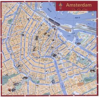 Large map of Amsterdam with the monuments