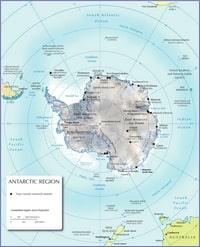 map Antarctica research stations