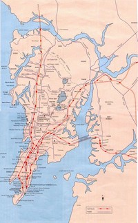 map railways and roads in Mumbai Bombay