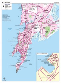 map Bombay Mumbai stations railways roads squares