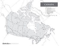 Blank map of Canada to complete