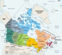 Political map of Canada
