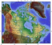 Topographic map Canada relief elevation