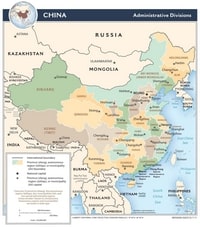 Political map China administrative divisions
