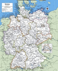 Map Germany regions cities towns