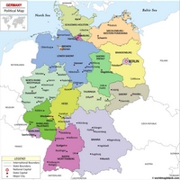 Political map Germany states cities
