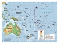 Map Oceania land elevation water depth