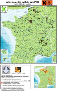 map PCB pollution in France in 2011