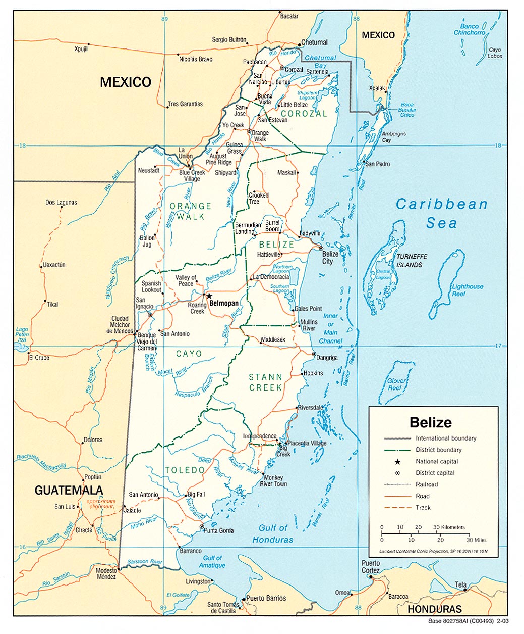 map Belize