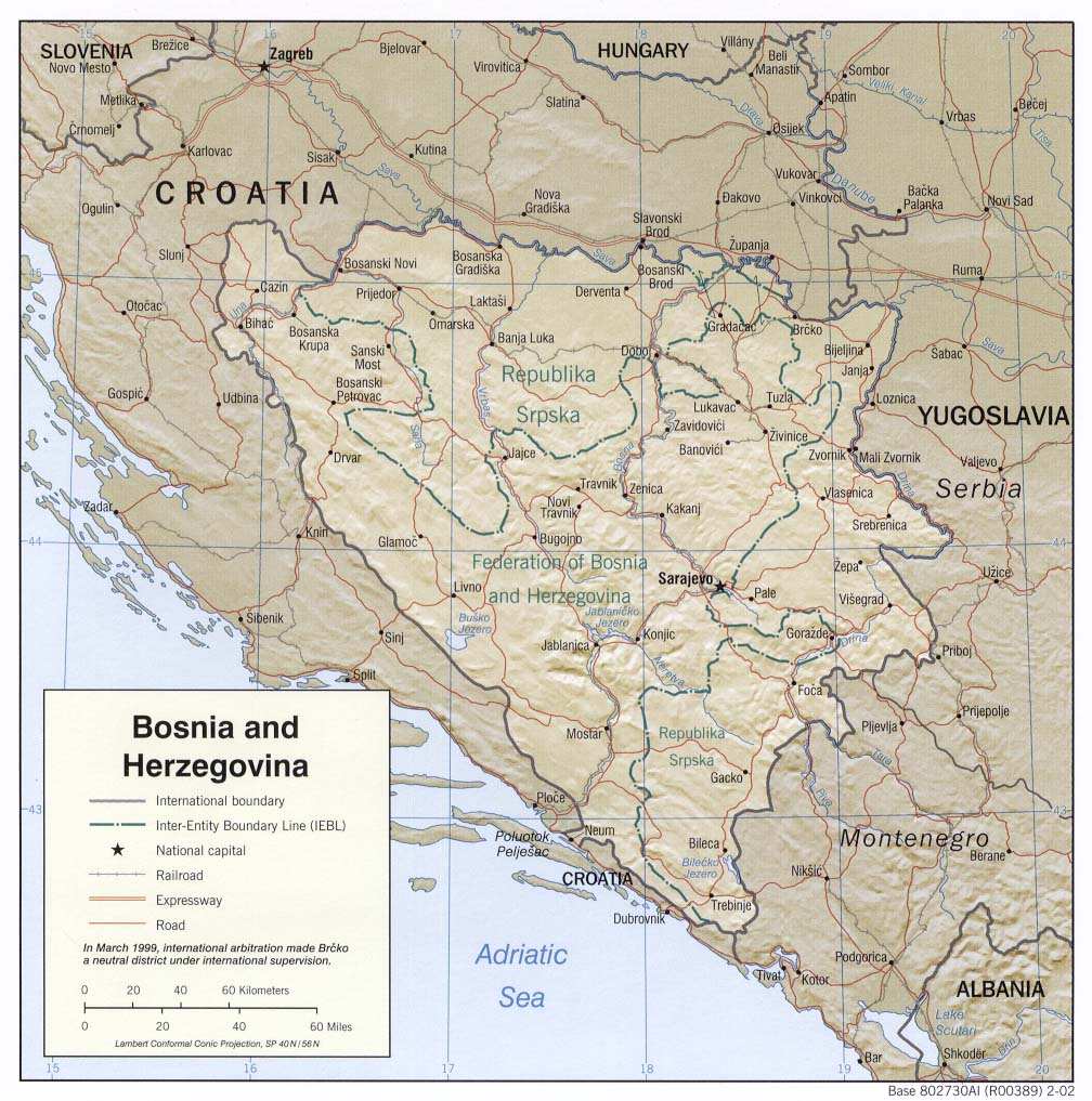 map Bosnia and Herzegovina