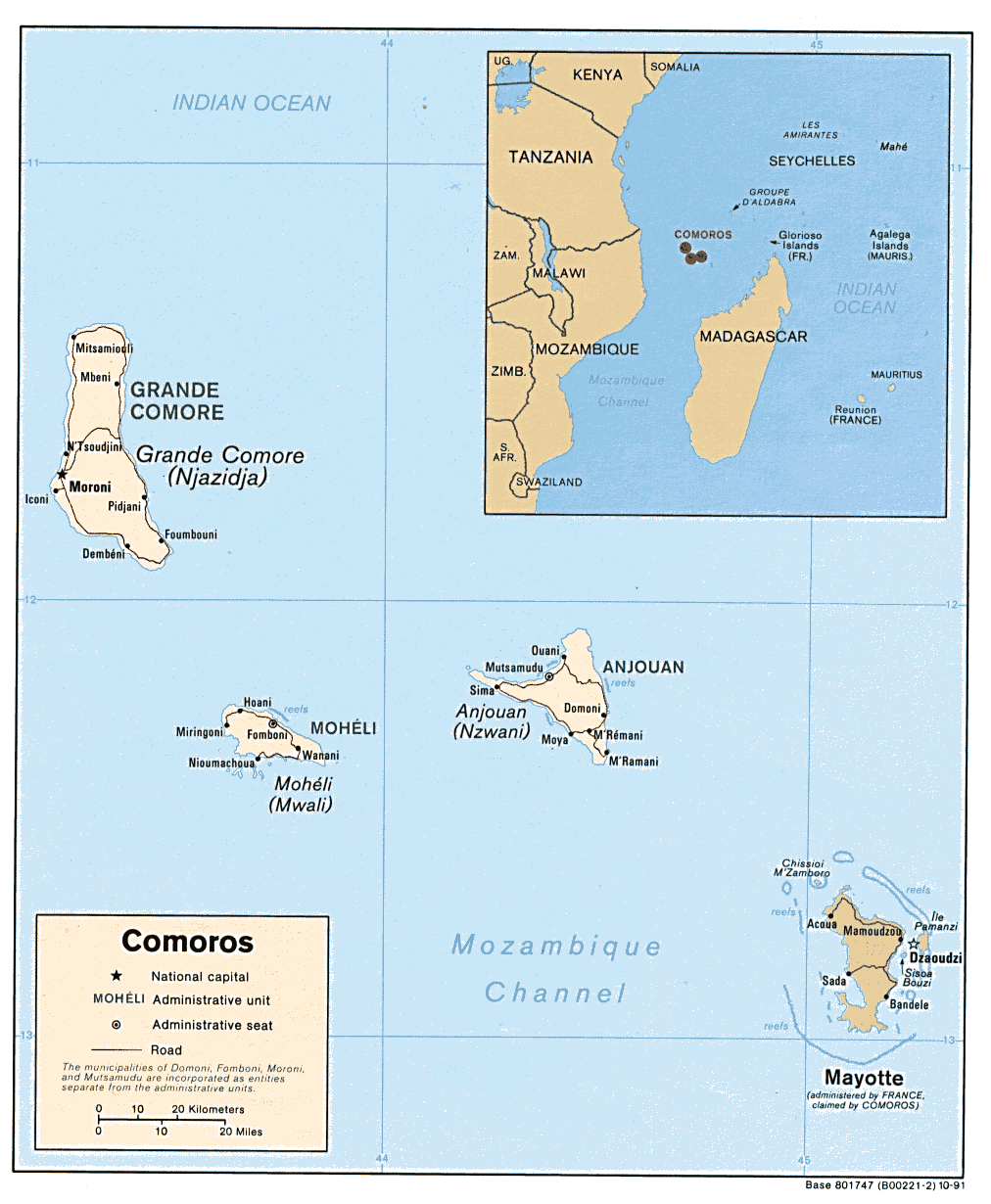 map Comoros
