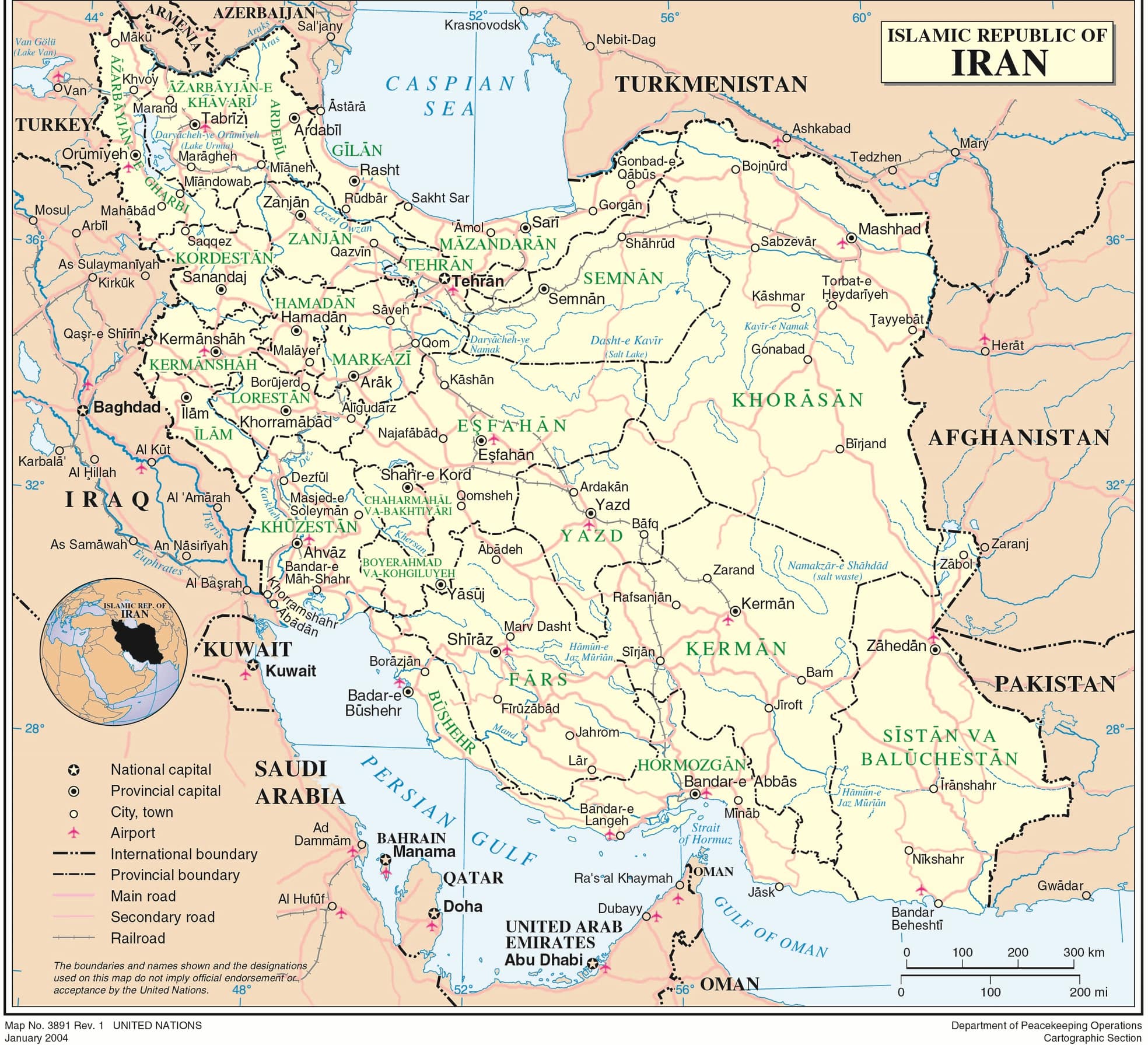 map Iran