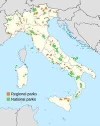 Map Italy parks