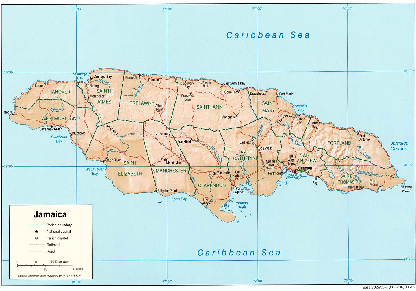 map Jamaica