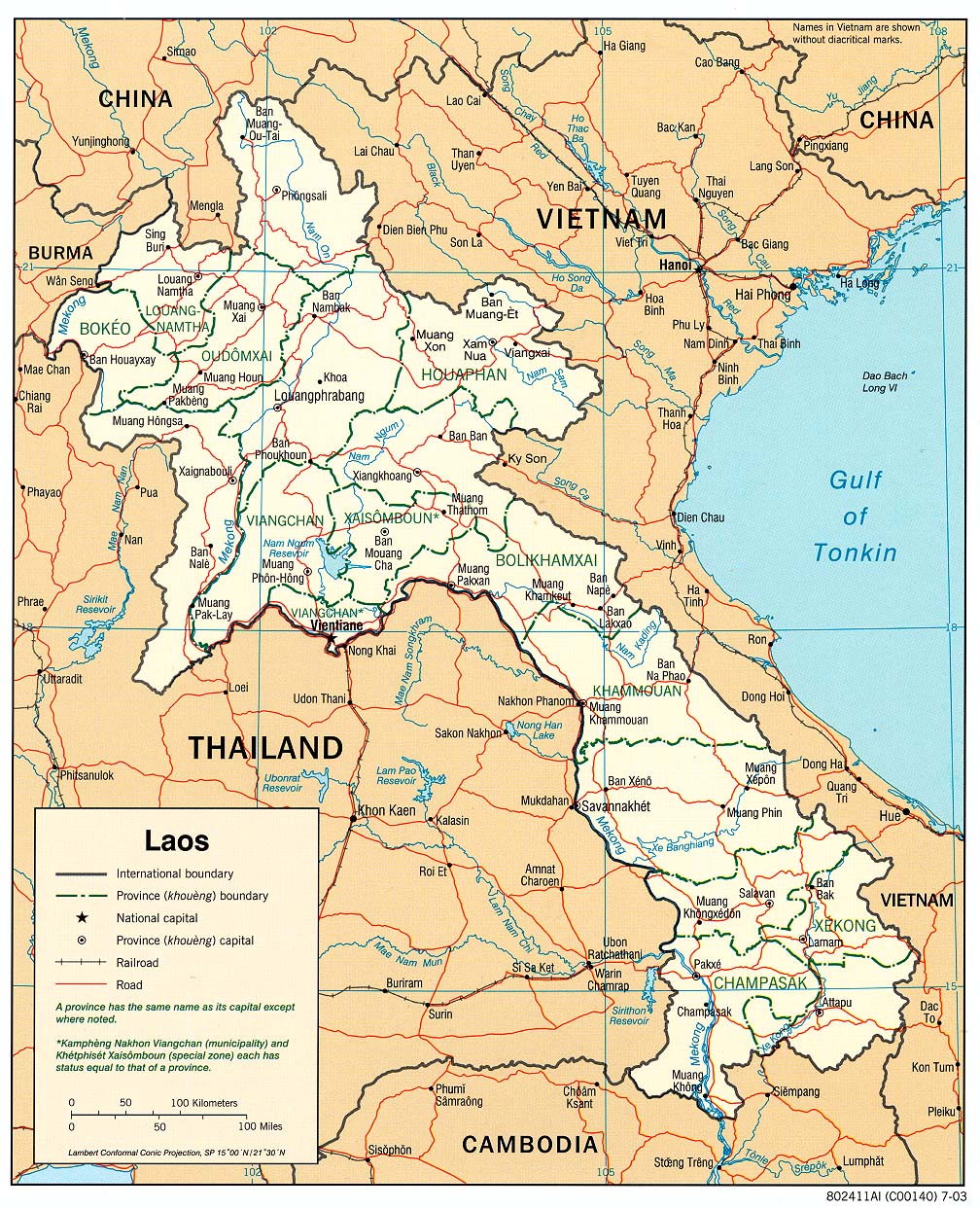 map Laos