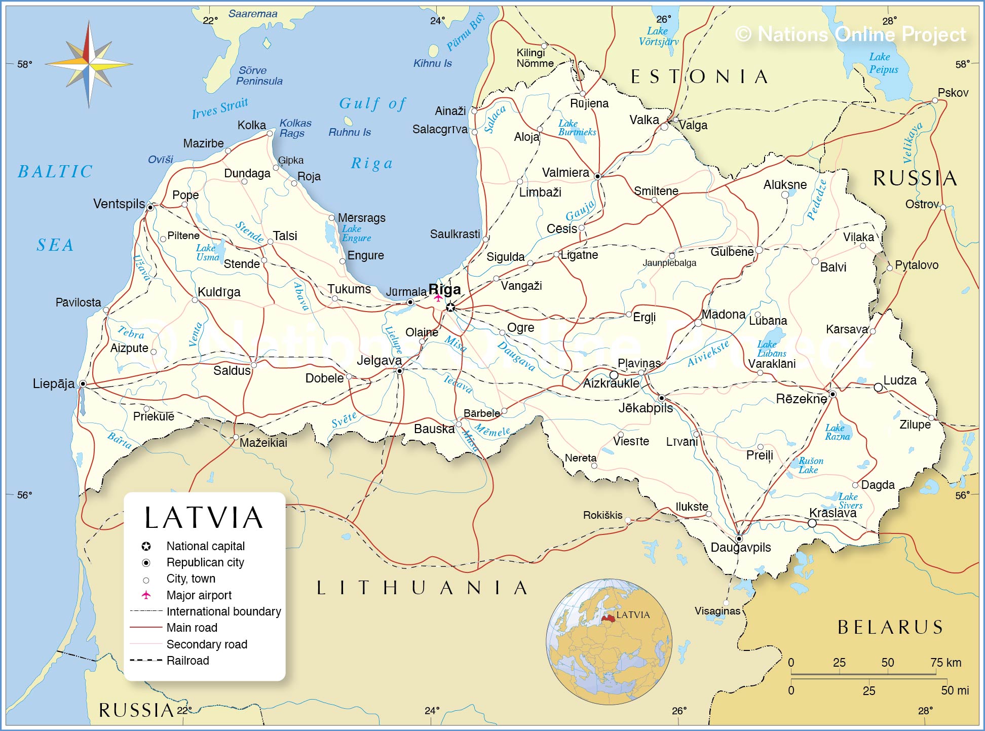 map Latvia