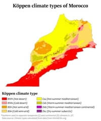 Map Morocco climate