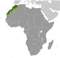 Map of Morocco with location Africa