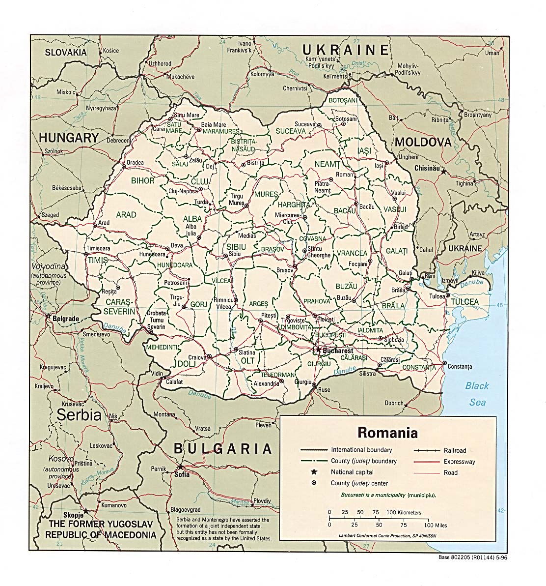 map Romania