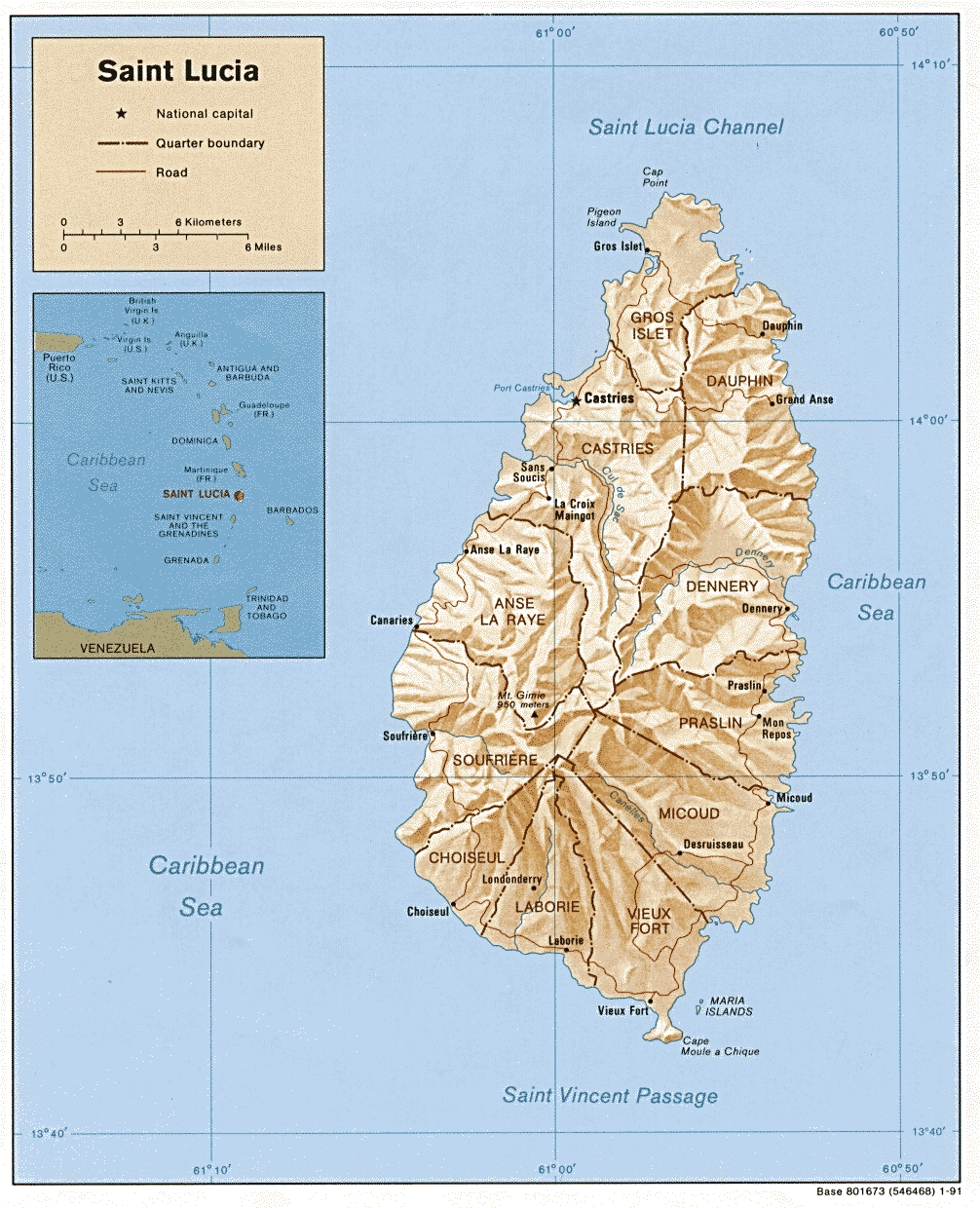 map Saint Lucia