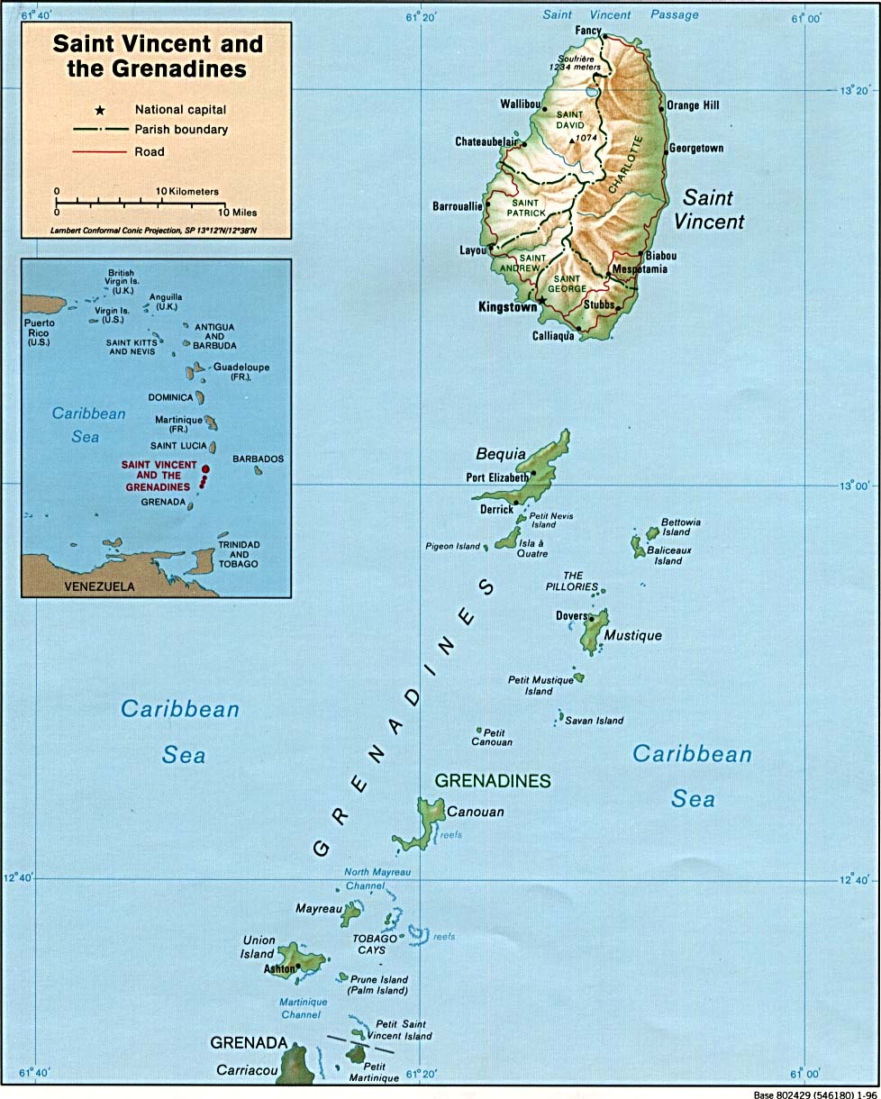 map Saint Vincent and the Grenadines