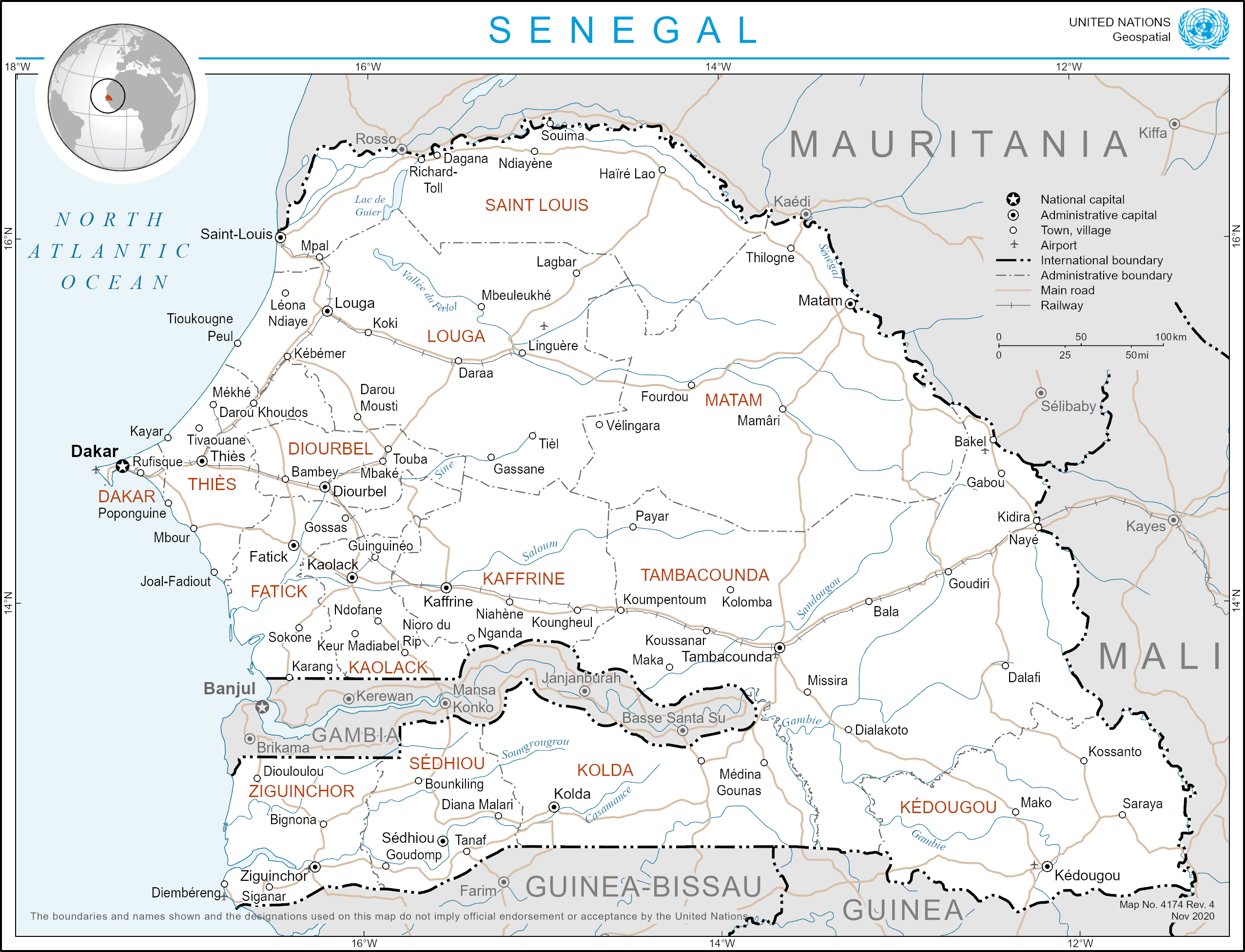 map Senegal