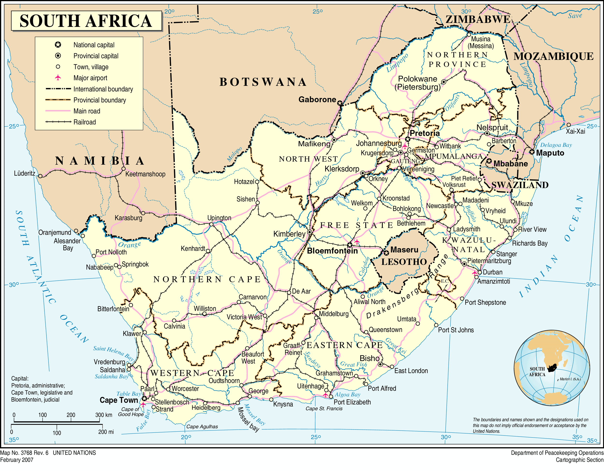 Maps of countries South Africa