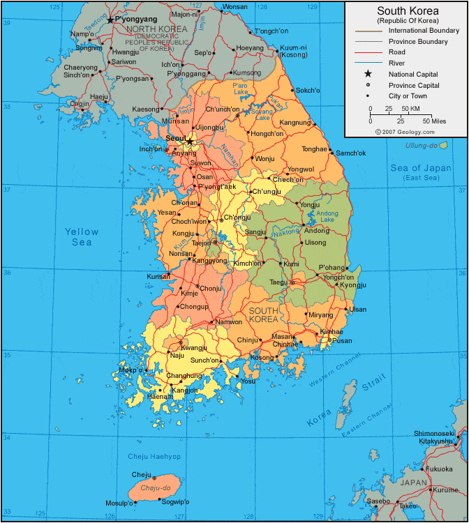 map South Korea