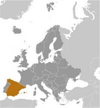 Map Spain location Europe