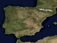 Satellite map of Spain