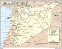 Map Syria cities villages roads expressway airports