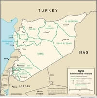 Map of Syria regions administrative divisions