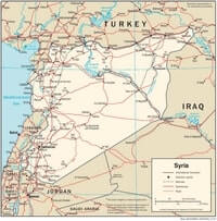 Road map Syria cities