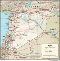 Road map Syria cities relief