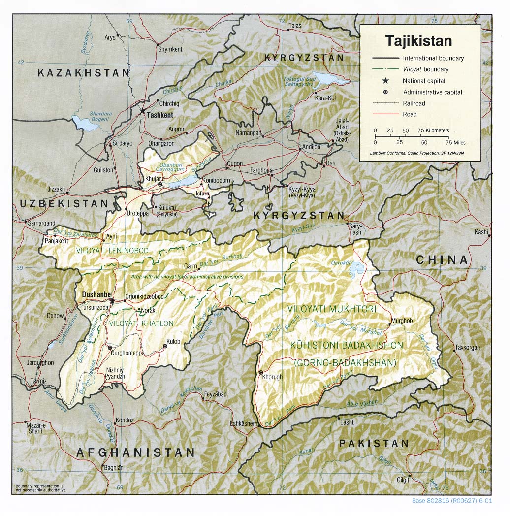 map Tajikistan