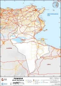 Map of Tunisia large road map network