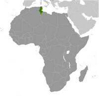 Map Tunisia location in Africa