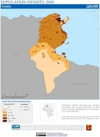 Map of Tunisia population density