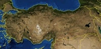 Satellite map of Turkey with borders