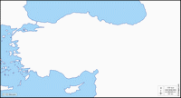 Map of Turkey blank map without border and with scale in miles and in km