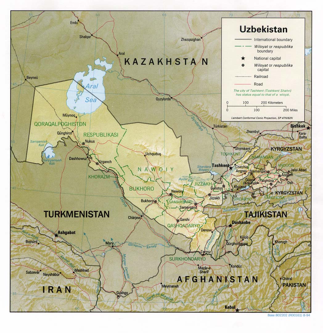 Map of Uzbekistan