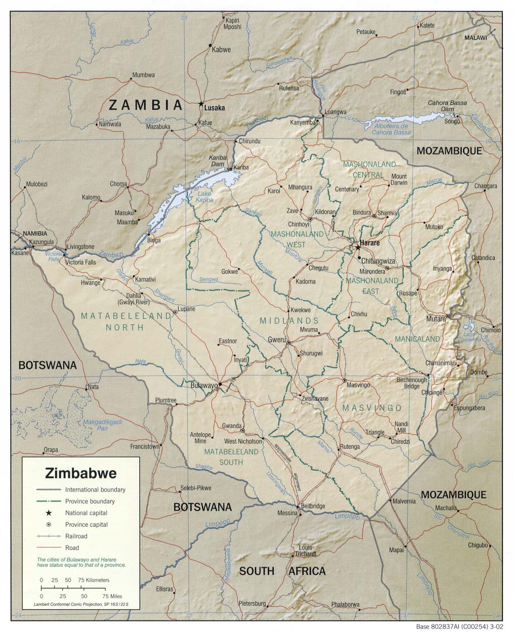 Map of Zimbabwe