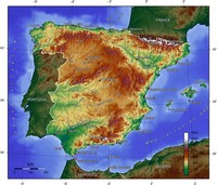 Relief map of Spain