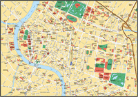 Map of Bangkok city with the largest hotels.